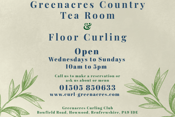 Greenacres Country Tea Room Opening 15th April 2026